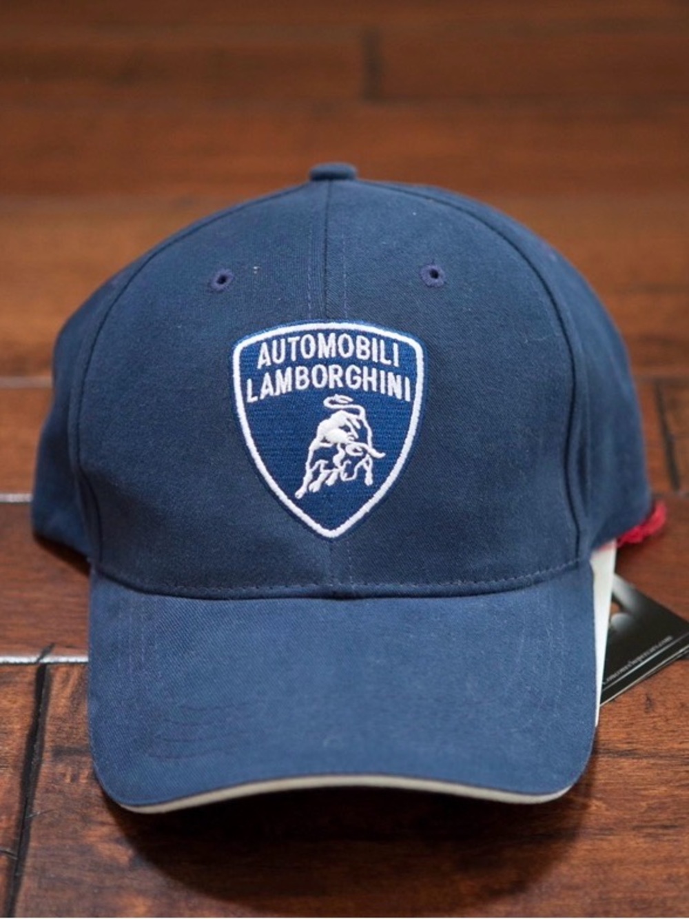 Lamborghini Navy Blue Baseball Cap with White Logo